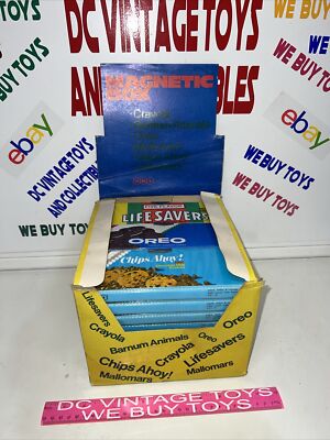 Vintage Nabisco DISPLAY Oreo Mallomars Life Savers Chips Ahoy Barnum Crayola BOX