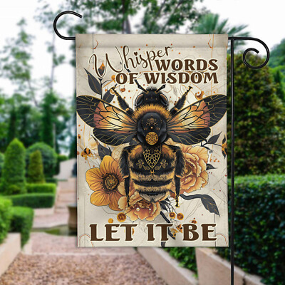Whisper Words Of Wisdom Let It Be Flag, Hippie Daisy Bee Flag, Hippie Soul Flag