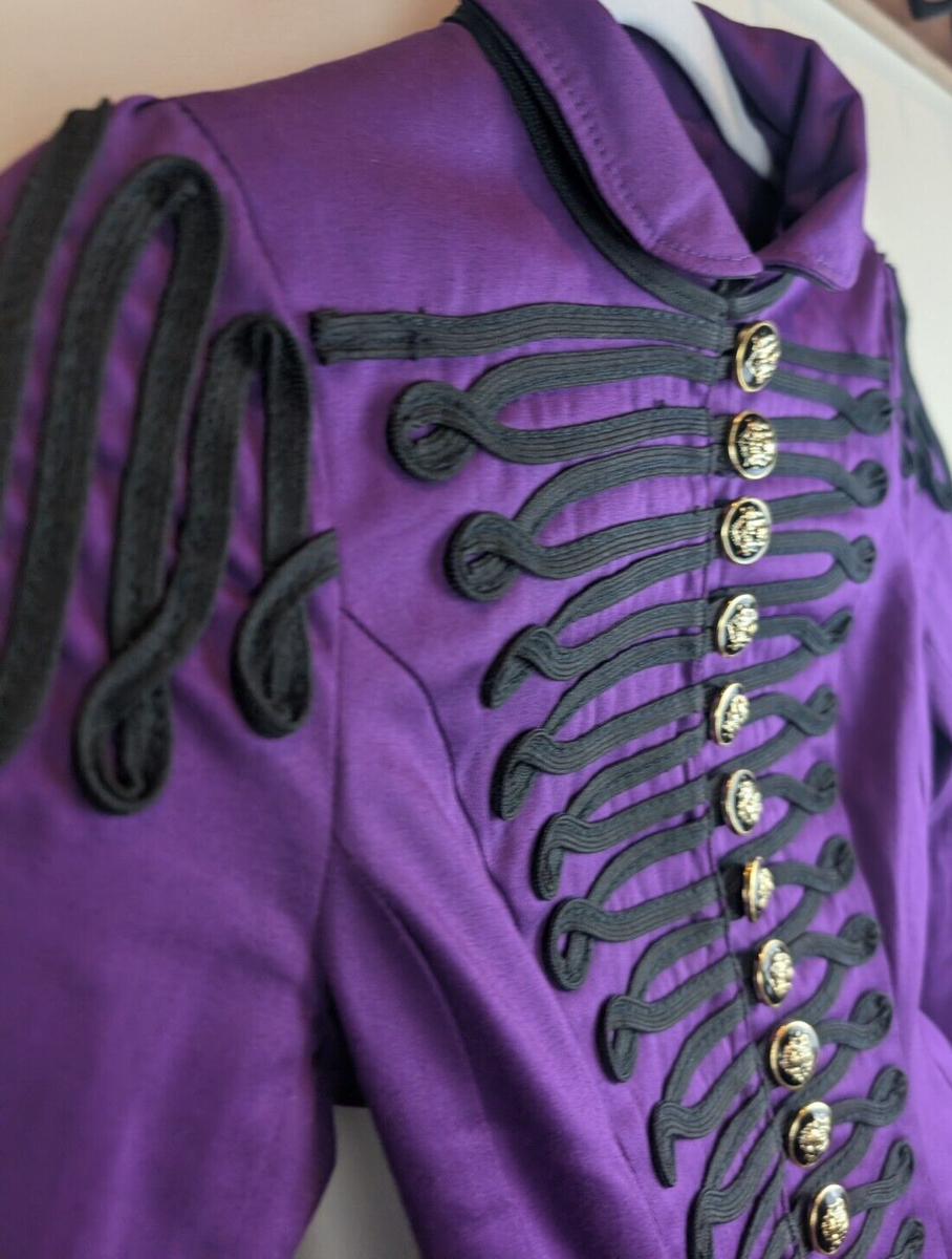 Dracula Clothing Purple/Black Military Jacket Women's S/6 Goth