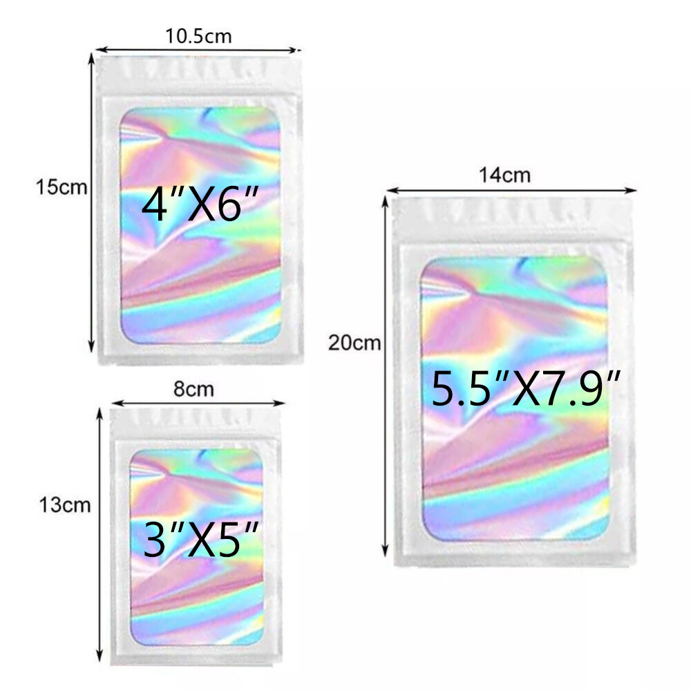 Resealable Smell Proof Bags Clear Zip Food Storage Bag lock Foil Mylar Pouch