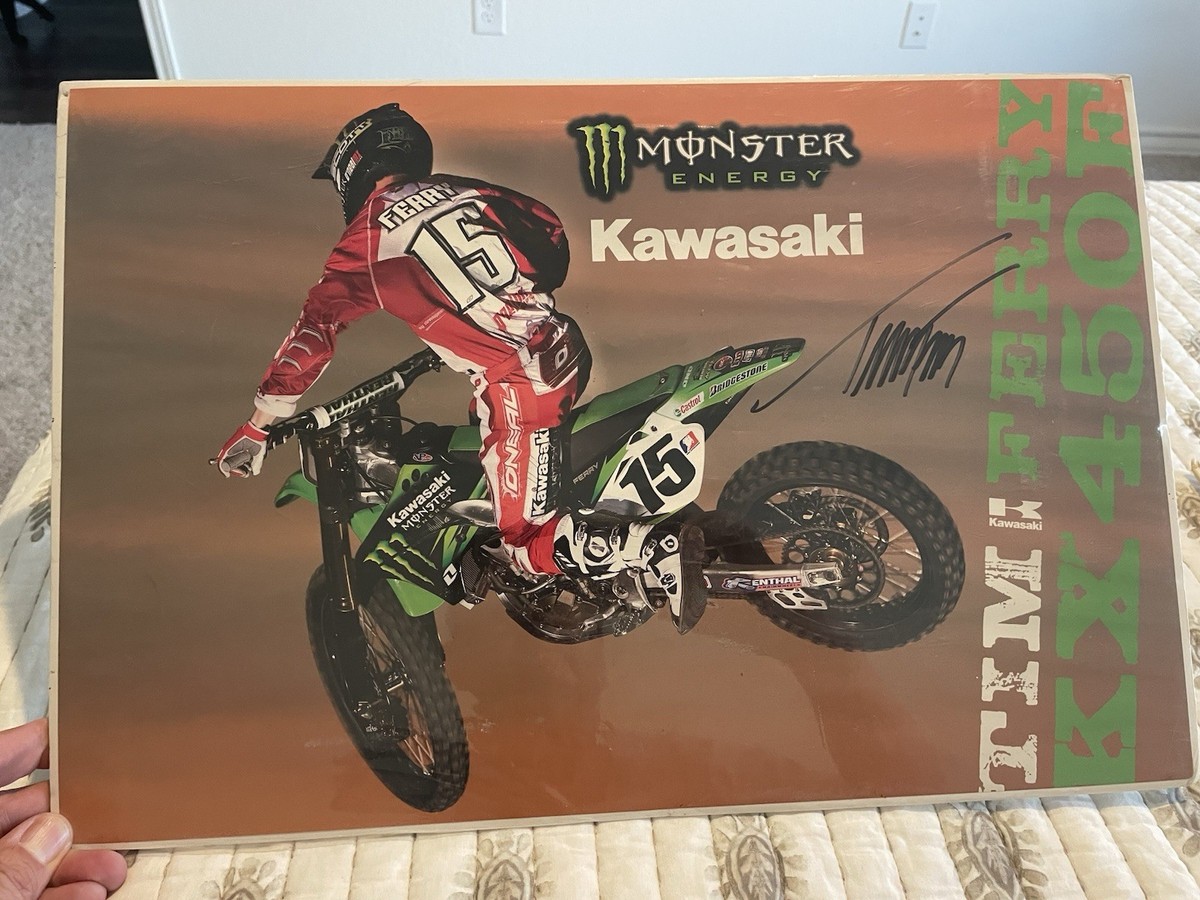 Tim Ferry Autographed Poster Kawasaki Motocross Monster Energy #15