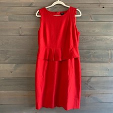 JCREW | Women’s Red Peplum Knee Length Cocktail Sheath Dress Sz 12