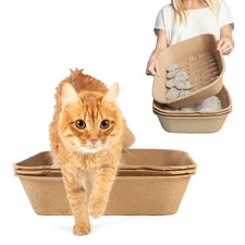 Set of 2 Litter Boxes 1 Sifting Liner Disposable Sifting Cat Litter Box J...