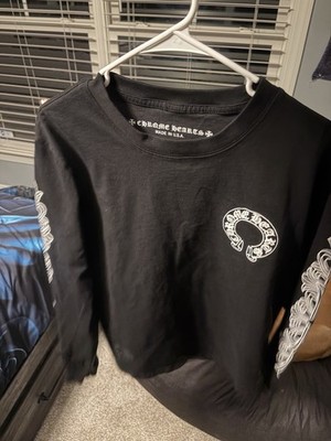 Chrome Hearts Black Cotton Long Sleeve Graphic Print Crew Neck T-Shirt Men