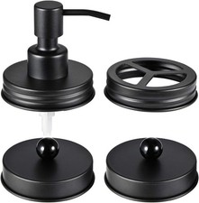Mason Jar Bathroom Accessories Lids Set 4pcs - Jars Not Included - Soap
