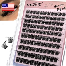 Self Adhesive Lash Clusters, No Glue Needed Wispy D-Curl Lash Clusters 10-16Mm P