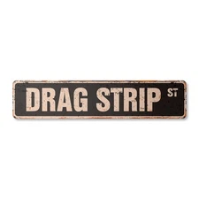 Drag Strip Plastic Street Sign 36" Race Track Muscle Cars Indoor Outdoor
