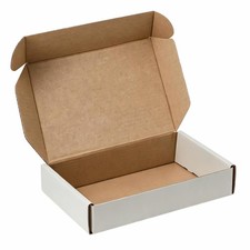 6"x4"x1" Shipping Boxes Set of 3, White Corrugated Cardboard Box Literature Mail