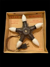 VINTAGE NOMA STAR OF BETHLEHEM LIGHT - GE FLAME BULBS - WORKS - ORIGINAL BOX