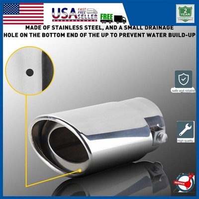 2set 5.58'' Silver Car Pipe Exhaust Rear Tip Tail Throat Muffler Stainless Steel
