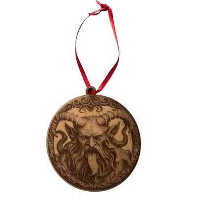 Krampus Gothic Christmas wood ornament