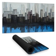 Begin Home Decor C1DM1531KEP8A0 16 x 32 in. Contemporary Blue City Desk Mat -...