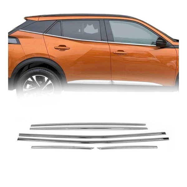 Fensterleisten Zierleisten FüR Peugeot 2008 2019-2020 Edelstahl Chrom 6Tlg-image