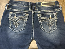 Rock Revival Womens Short "KAI" STRAIGHT Jeans Tag 28" Measured 29"x 27"