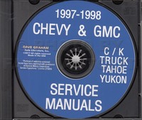 1998 GMC Chevy CK Truck Werkstatthandbuch CD Pickup Suburban Tahoe Yukon Service