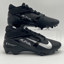 Mens Size 10 Nike Alpha Menace 4 Pro Black Silver Football Cleats FD7037 002 NEW