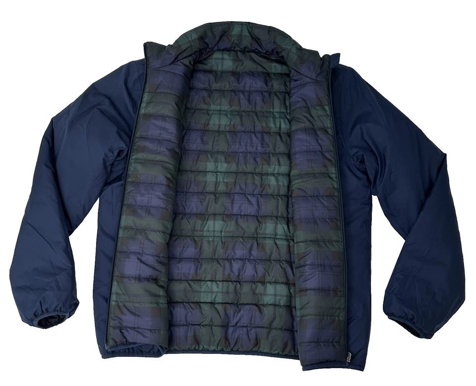 Jaqueta masculina xadrez acolchoada reversível Brooks Brothers GG verde marinho Thermore - Imagem 4 de 4