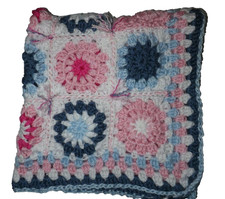 New Preemie Handmade crocheted Soft Granny Square Baby Cradle Bassinet Blanket