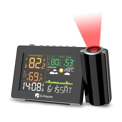 DR.PREPARE Projection Alarm Clock, Adjustable Projection Focus, Wireless Indoor