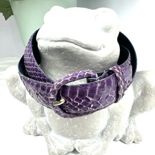 Vintage Honors Genuine Snakeskin Belt Purple Covered D-Buckle 1" Wide S/M 26-30