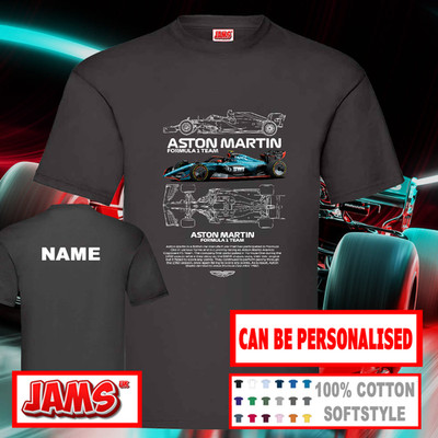 Formel 1 Aston Martin personalisiertes T-Shirt - Kinder & Erwachsene