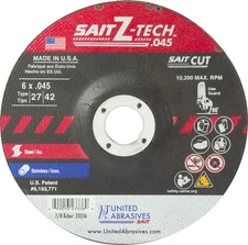 United Abrasives 23336 6x.045x7/8 Z-Tech High Performance Cutting Wheel 50 pack