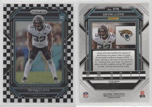 2022 Panini Prizm Rookies Black & White Checker Devin Lloyd #376 Rookie RC