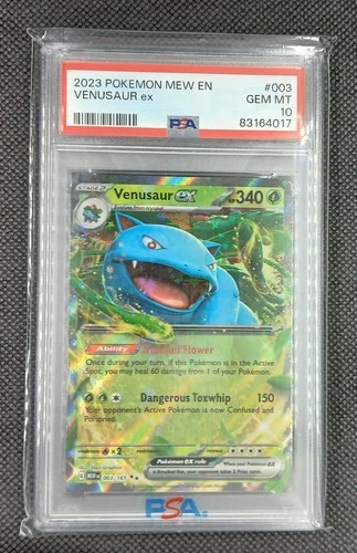 2023 POKEMON MEW EN-151 #003 VENUSAUR EX PSA 10