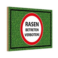 Holzschild 12X18 Cm Rasen Betreten Verboten Warnschild Hinweisschild Deko Gesche