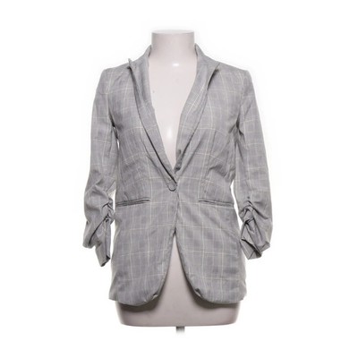 H&M, Blazer, Größe: 32, Grau/Weiß, Elasthan/Polyester/Viskose, Glencheck #oye