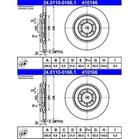 2X ATE Bremsscheiben 250,0Mm Voll Hinten Passend FüR Alfa Romeo 75 90 Alfetta
