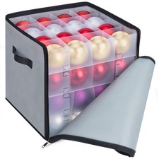 Christmas Ornament Storage Box with Dividers, Premium Holiday Ornaments Stora...