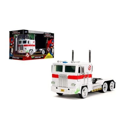 Transformers G1 Optimus Prime Big Rig with Ghostbusters Ecto-1 Graphics 1:24