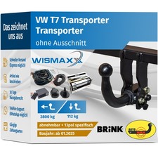 ANHÄNGERKUPPLUNG abnehmbar für VW T7 Transporter ab 25 +13pol E-Satz BRINK