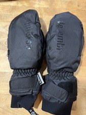 Devembr Ski Mittens with Wrist Guards and Undercuff Design,Large, Black