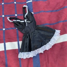 Frederick’s of Hollywood mini black dress lace detailing cute Halloween maid XS