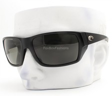Costa Del Mar Tailfin Sunglasses Matte Black Gray Polarized Glass 60mm w/case