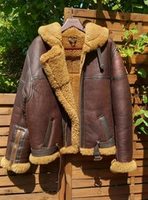 Giacca da volo uomo B3 Irvin pelle di pecora RAF aviazione volo pelle bomber jacket