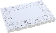 9X6.5 Inch Rectangle White Paper Doilies for Birthday Party Wedding Tableware ti