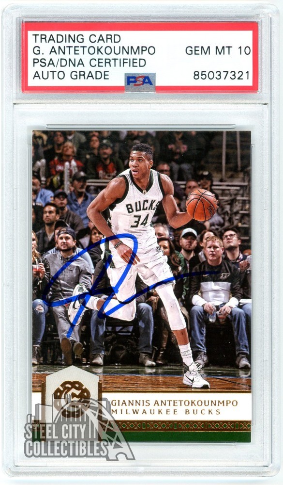 Giannis Antetokounmpo 2016-17 Panini Excalibur Autograph Card #97 PSA/DNA 10
