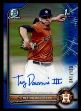 2022 Bowman Draft #CDA-TD Trey Dombroski III Chrome Auto Blue Refractor /150