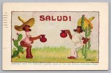 Postcard Salud! Greetings from Monterey Cocktail Room Mayflower Hotel California