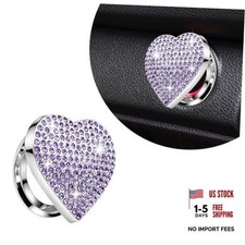 Bling Push Start Button Cover, Crystal Rhinestone Heart Shape Push Start Purple