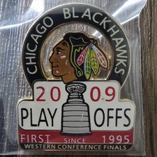 Chicago Blackhawks NHL Hockey 2009 Stanley Cup Playoffs Trophy Logo Pin NEW