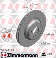 2X Bremsscheibe Coat Z Zimmermann 150.3441.20 FüR BMW E90 X1 E84 E91 E92 E93 3Er