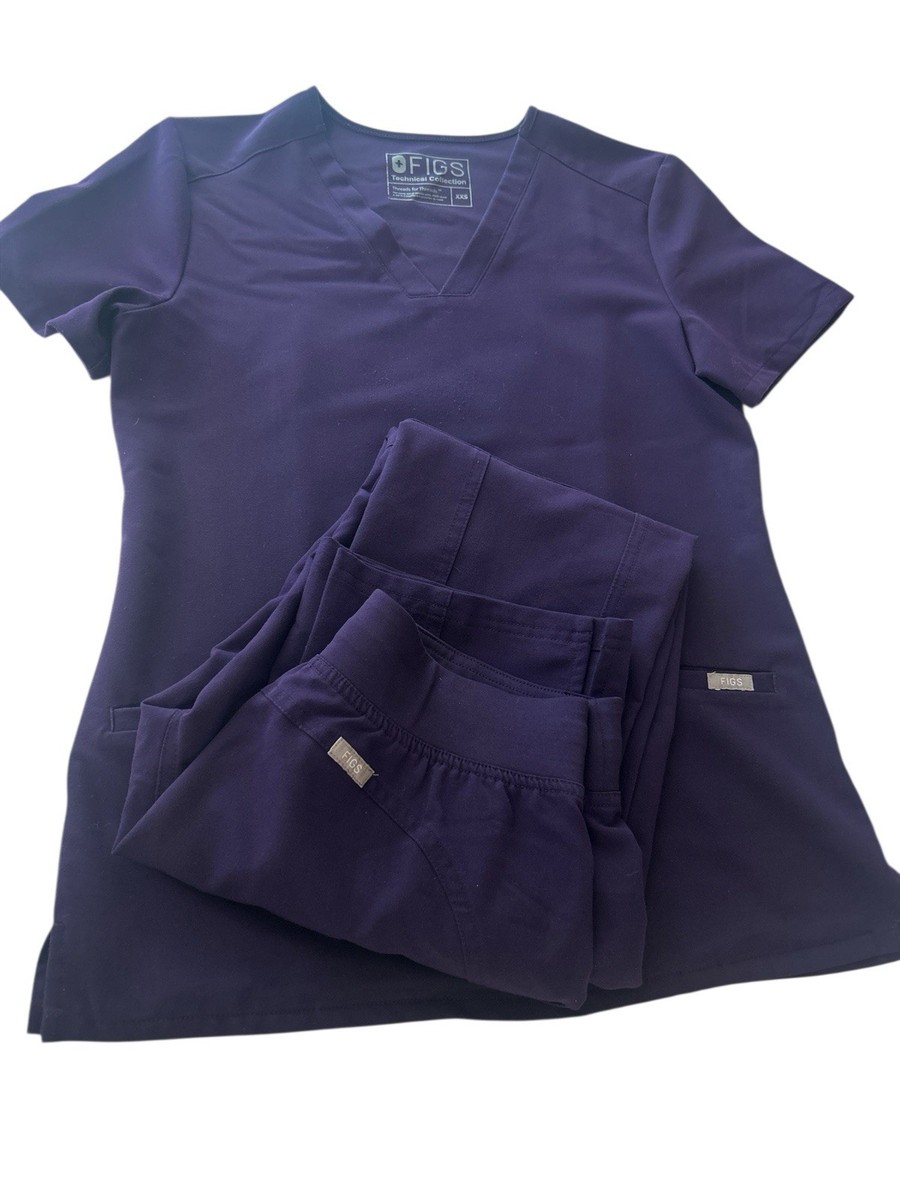 Figs Eggplant/deep purple Scrub Set Casma Top XXS Kade Cargo