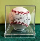 Pete Rose Signed Baseball Rawlings Official League With Display Case Raw