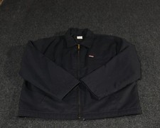 Dickies Eisenhower Jacket Mens XL Black Workwear Zip Front Lined Classic