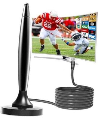 TV Antenna for Smart TV Indoor/Outdoor,Portable ATSC Freeview HDTV Black