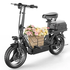 Adults Electric Scooter with Large Middle Basket 1500W Motor 30MPH Foldable